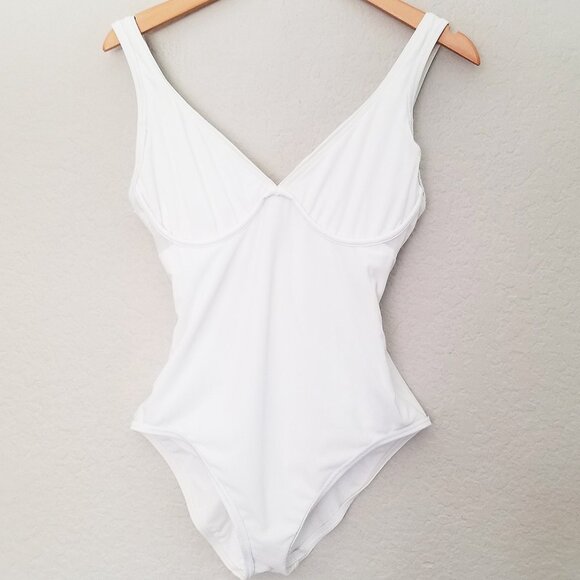 Tommy Bahama Pearl Wrap-Front One-Piece Swimsuit White Size 10 Summer Pool Beach - Picture 10 of 15